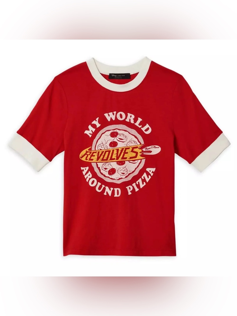 Disney x Junk Food Pizza Planet Toy Story Alien Ringer Tee Retro Graphic T-Shirt